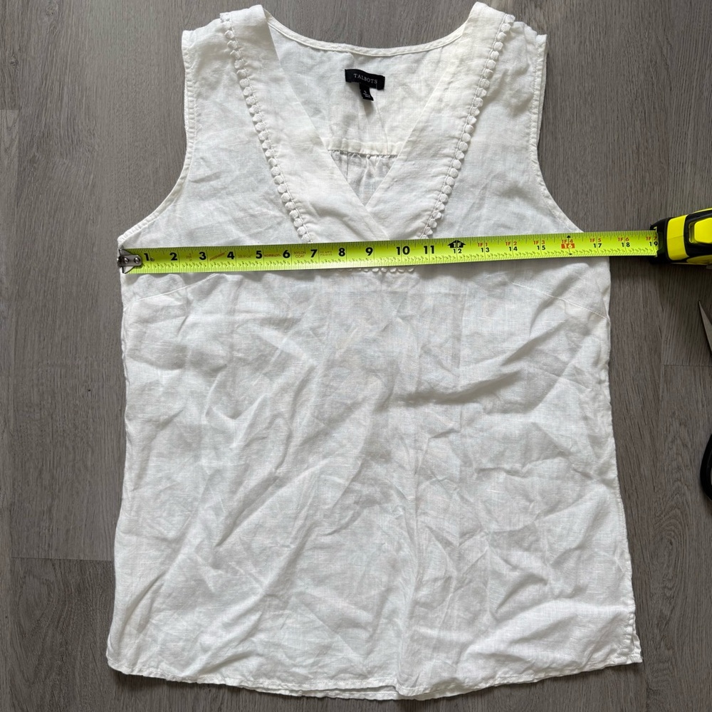 Talbots White V-Neck Tank Top